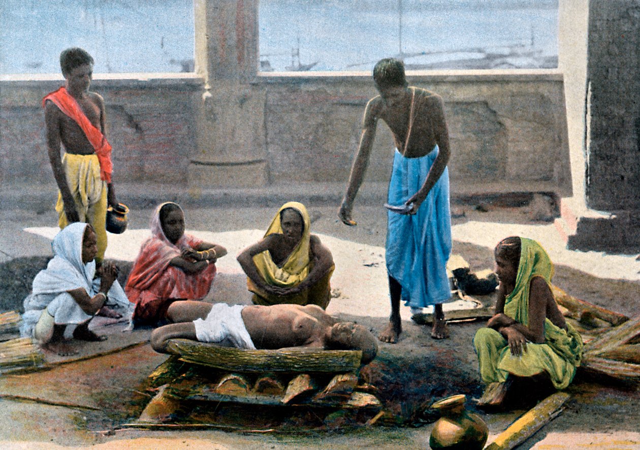 Cremazione in India, c1890 da Gillot
