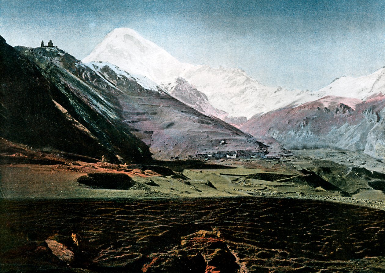 Monte Kazbek, Caucaso, c1890 da Gillot