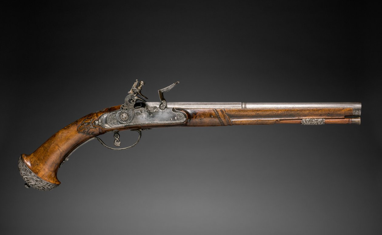 Pistola a pietra focaia, c. 1690-1700 da Gio Borgognone