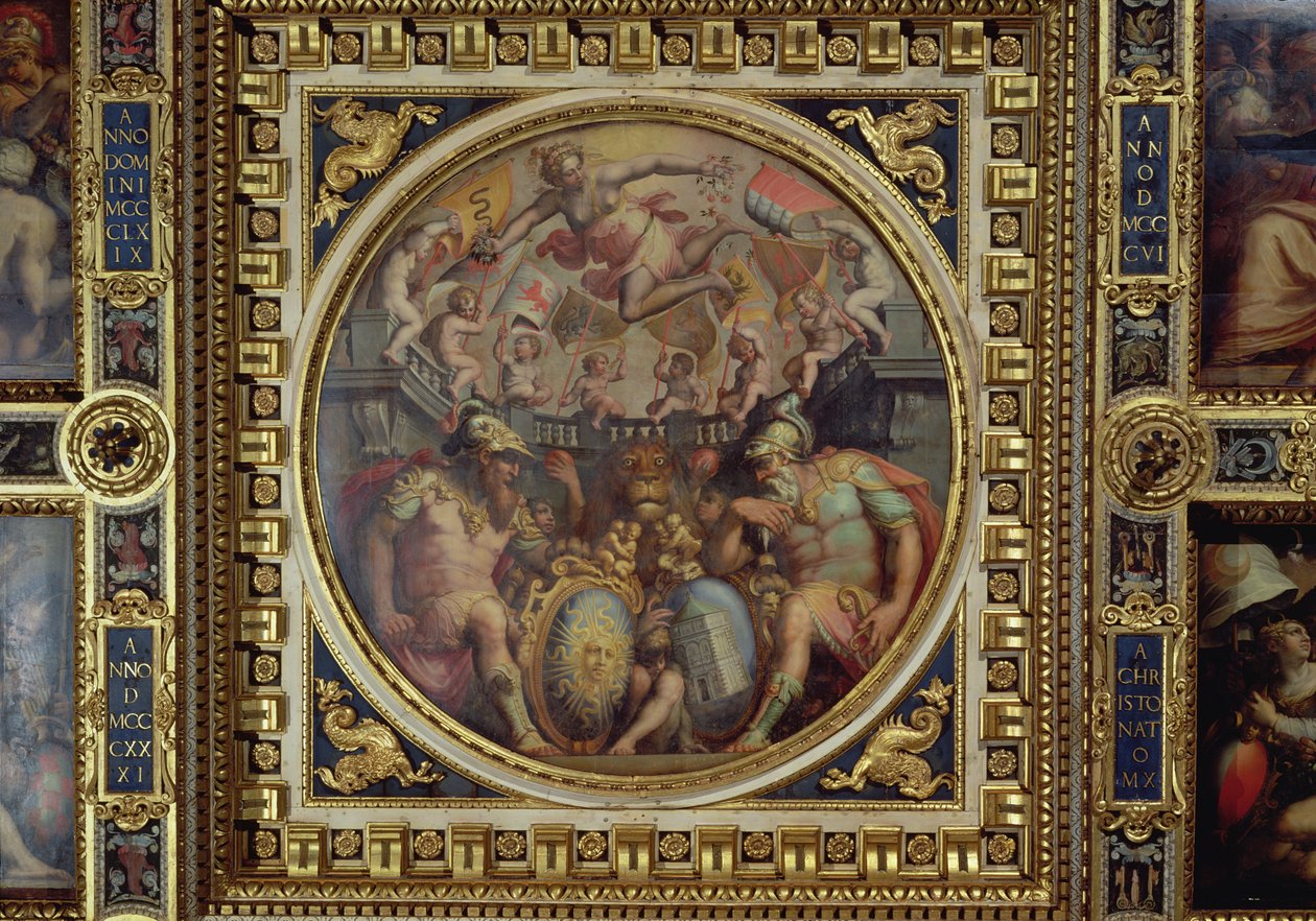 Allegoria dei quartieri di San Giovanni e Santa Maria Novella dal soffitto della Sala dei Cinquecento, 1565 da Giorgio Vasari