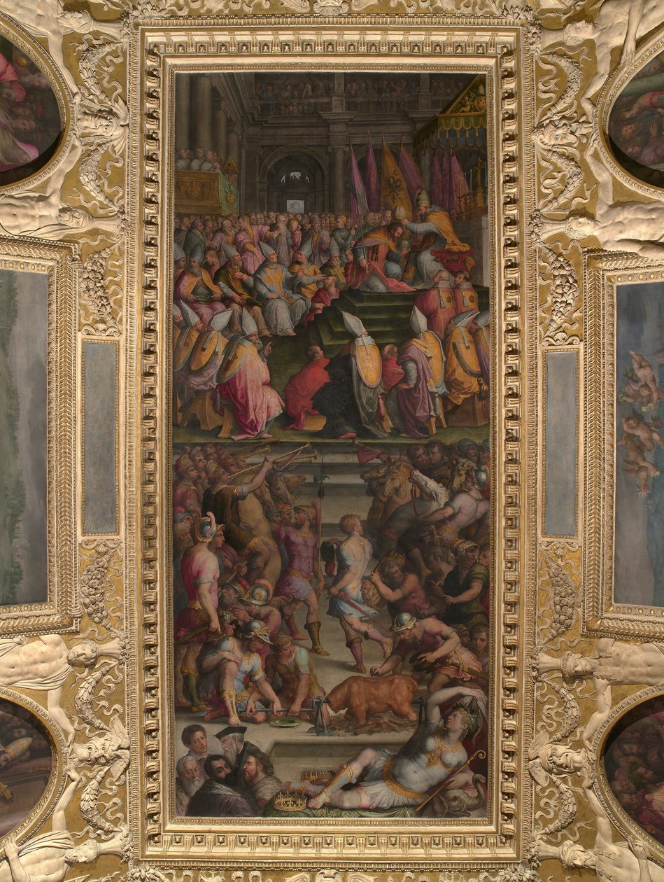 Clemente VII incorona Carlo V a San Petronio a Bologna da Giorgio Vasari