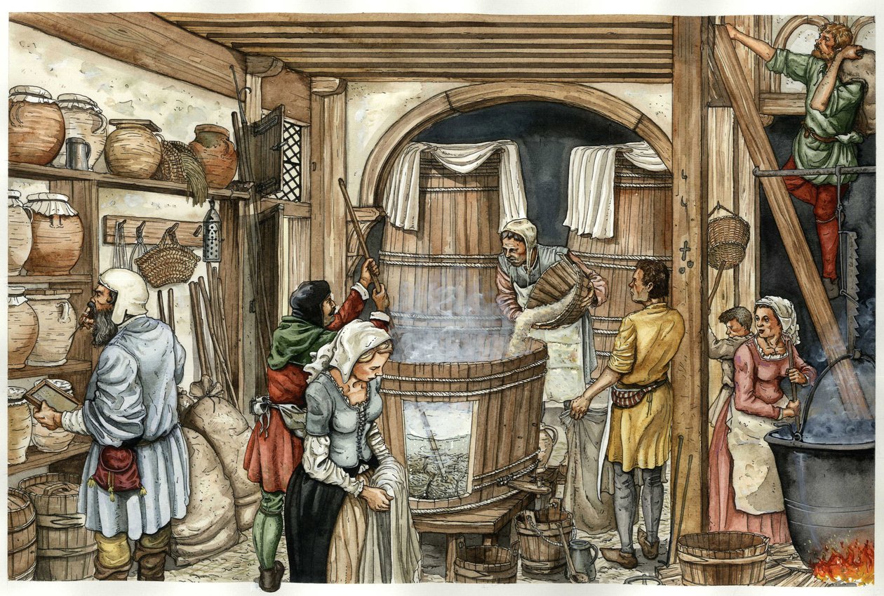 Medioevo: fabbrica di birra (birreria) da Giorgio Albertini