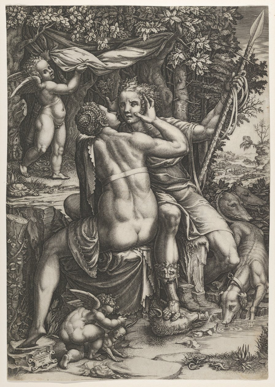 Venere e Adone, ca. 1570 da Giorgio Ghisi