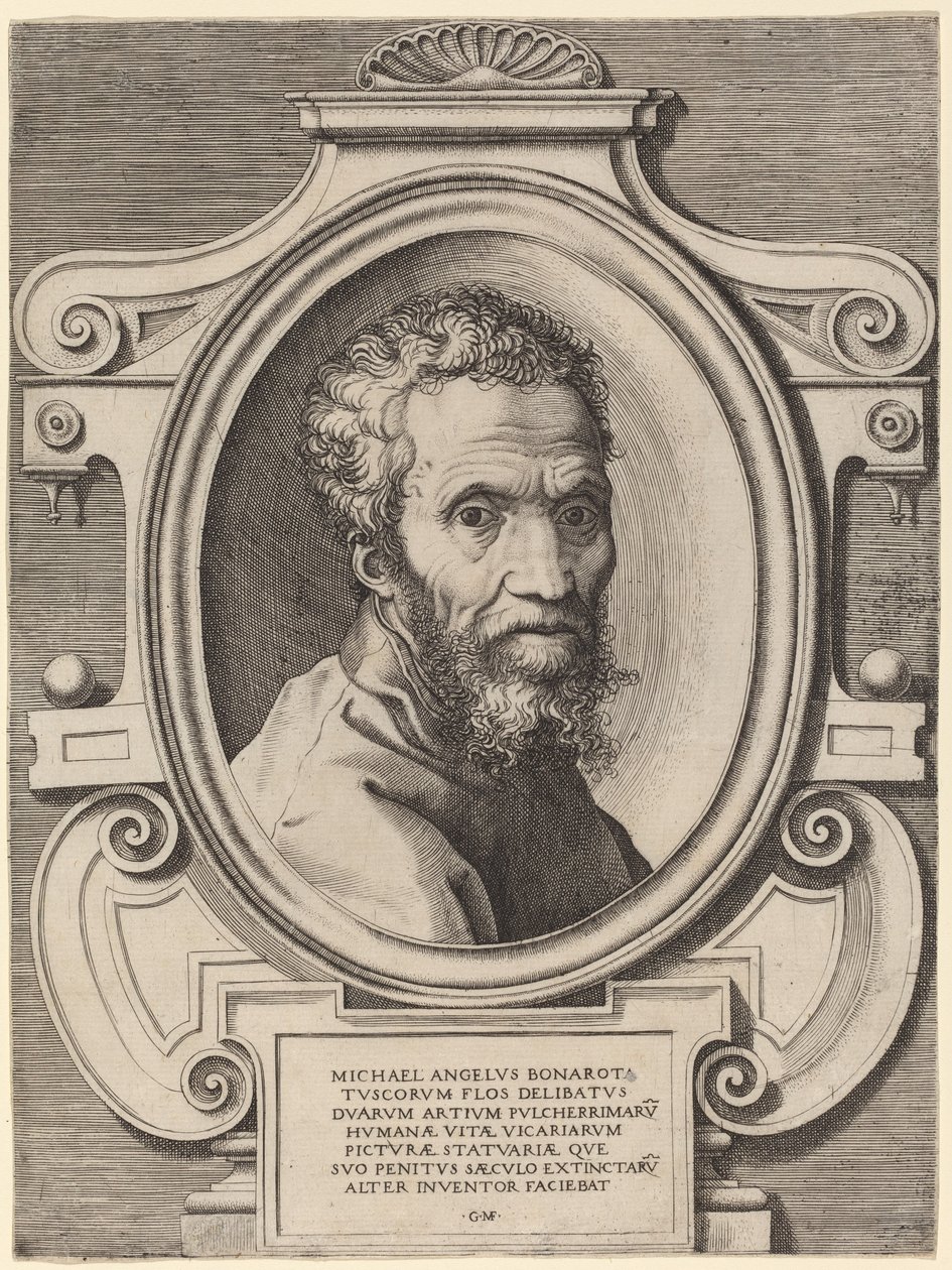 Michelangelo Buonarroti da Giorgio Ghisi, after Marcello Venusti