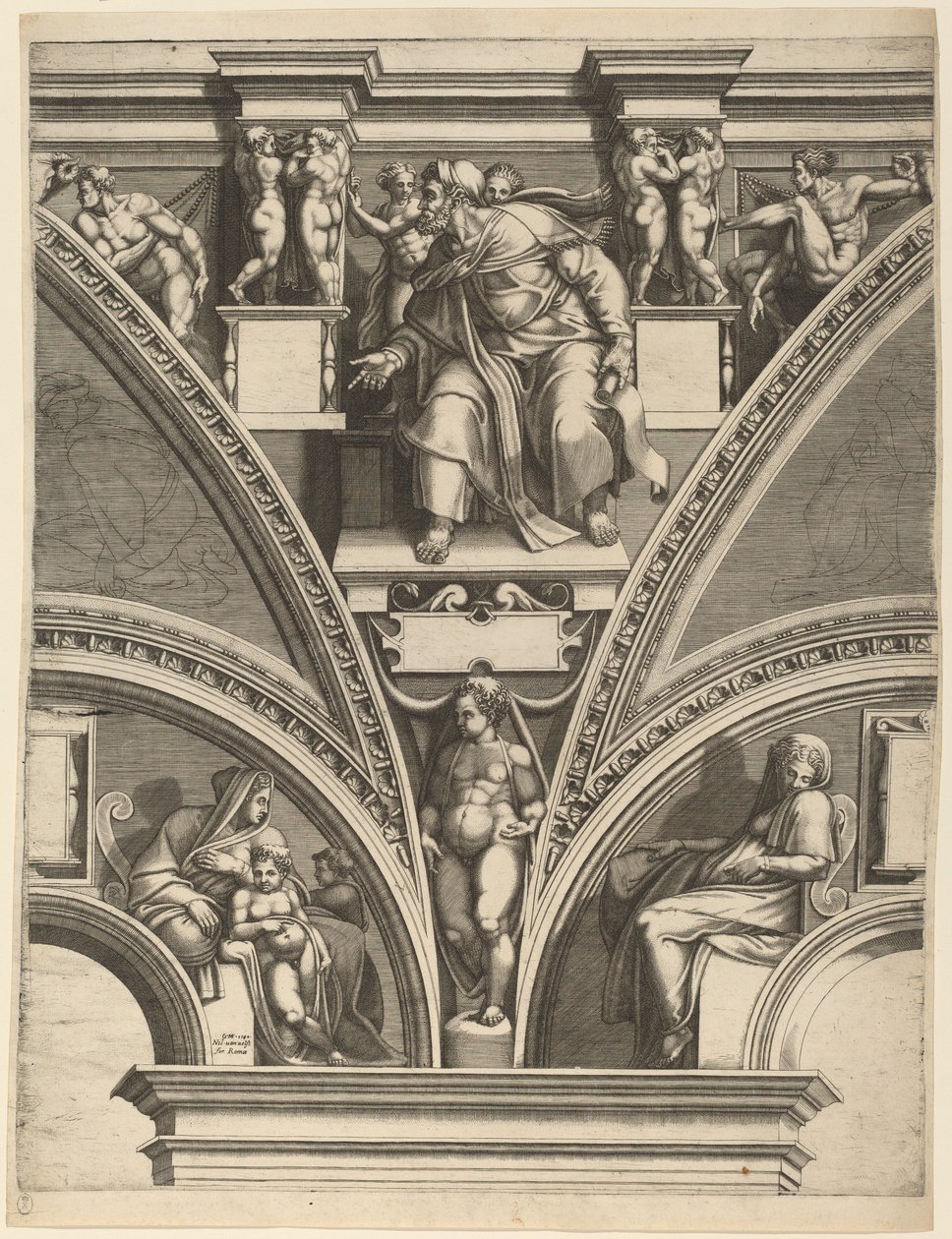 Il profeta Ezechiele da Giorgio Ghisi after Michelangelo