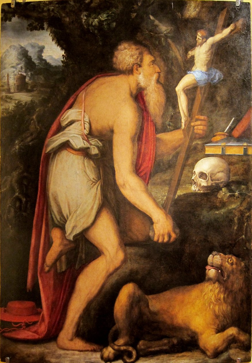 Francese: Saint Jérôme en méditation. da Giorgio Vasari
