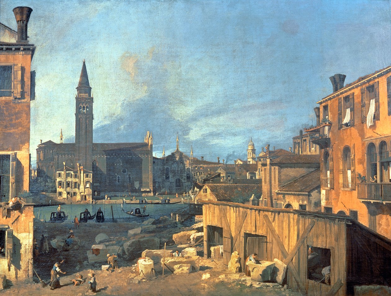 Venezia: Campo San Vidal e Santa Maria della Carità (Il cortile del muratore) 1727-28 da Giovanni Antonio Canal
