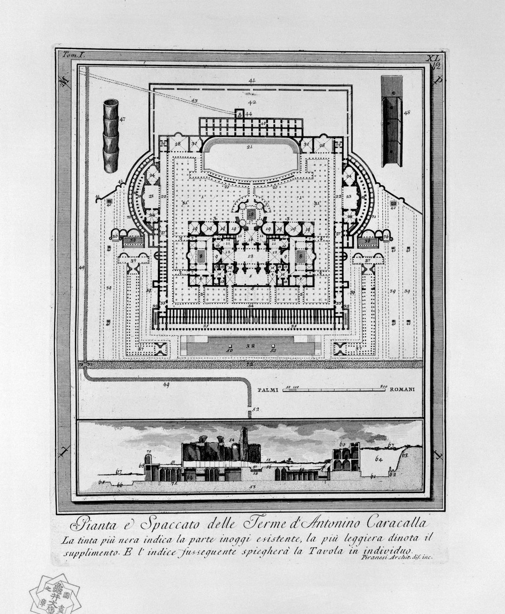 Piano delle Terme di Caracalla (Roma) da Giovanni Battista Piranesi