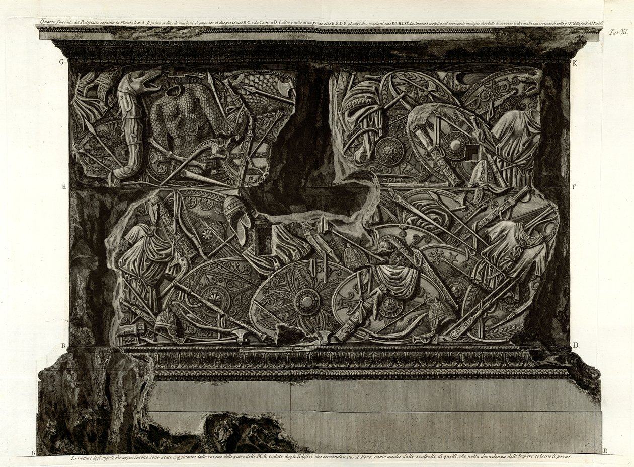 Quarta facciata del piedistallo da Giovanni Battista Piranesi