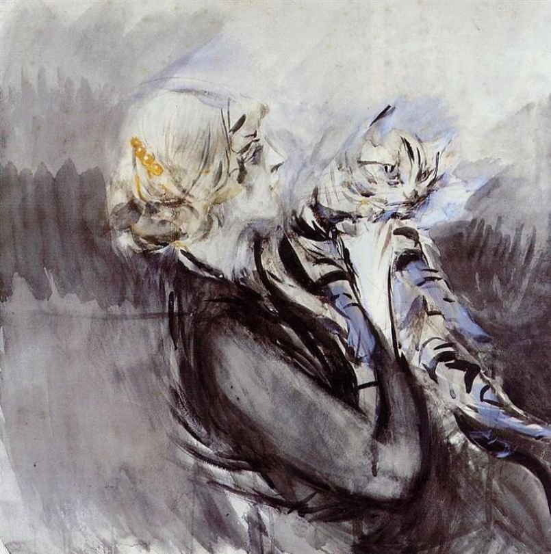 La signora con un gatto da Giovanni Boldini