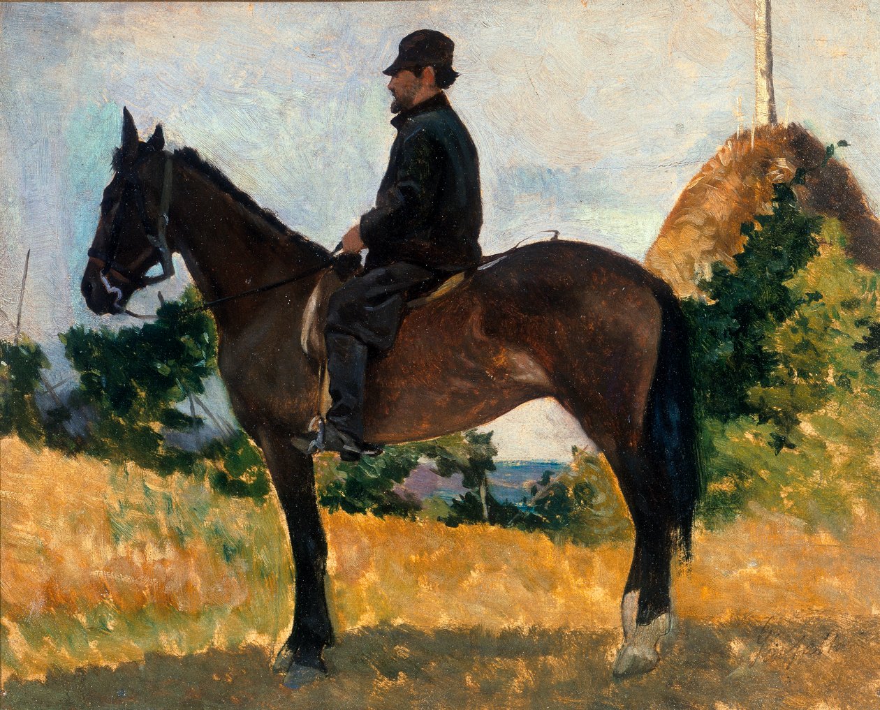 Diego Martelli a cavallo da Giovanni Fattori