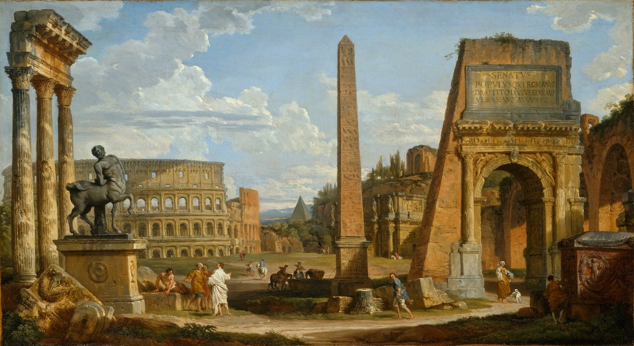 Una vista capriccio di rovine romane, 1737 da Giovanni Paolo Pannini