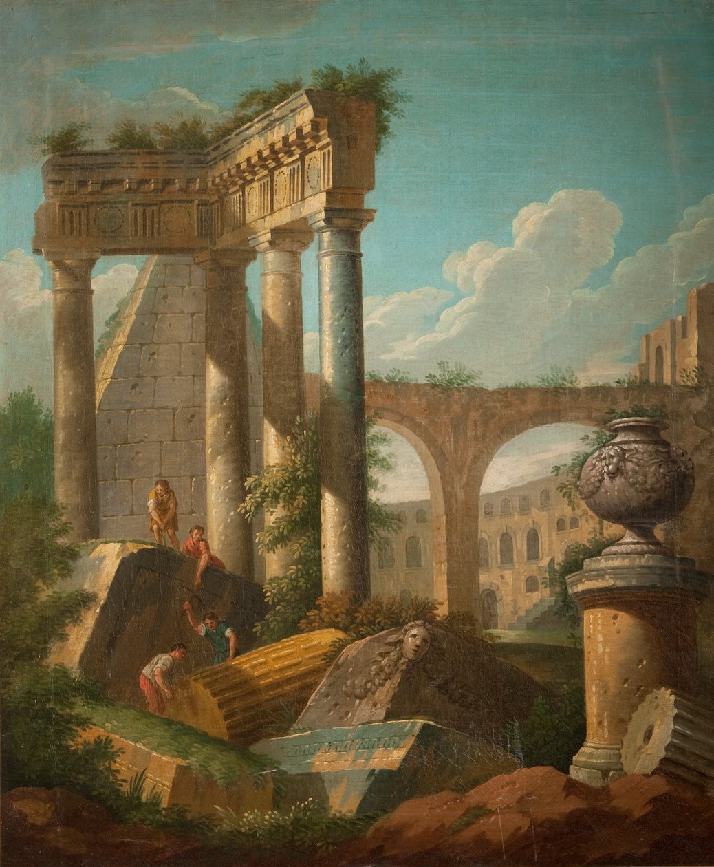 Scena Classica - Tempio in Rovina, XIX secolo da Giovanni Paolo Pannini