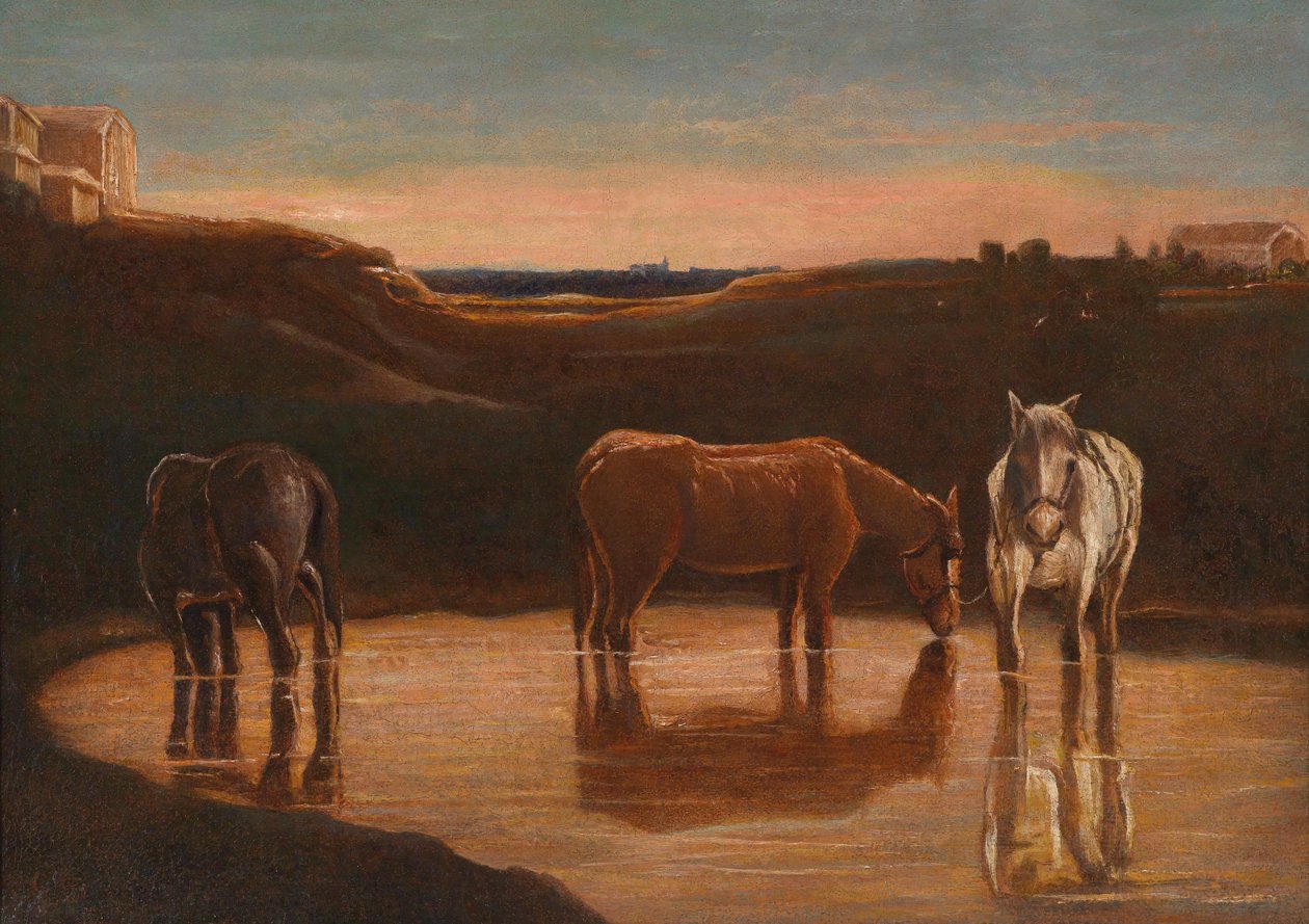 Cavalli al guado da Giovanni Segantini