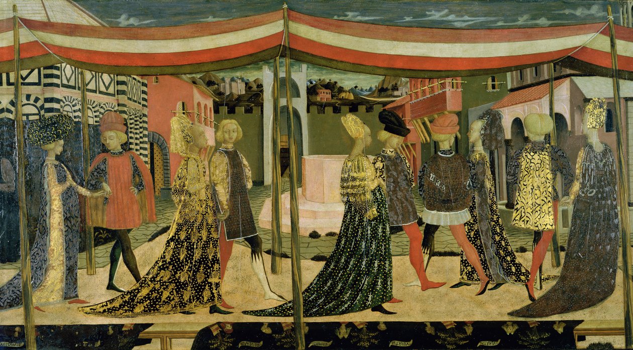 Pannello centrale del Cassone Adimari, c.1450 (dettaglio) da Giovanni di Ser Giovanni