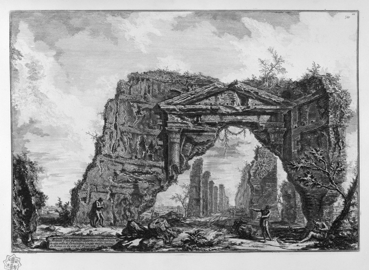 Avanzi di un portico coperto, o criptoportico, in una villa di Domiziano (Castel Gandolfo?) cinque miglia lontano da Roma sulla via di Frascati da Giovanni Battista Piranesi