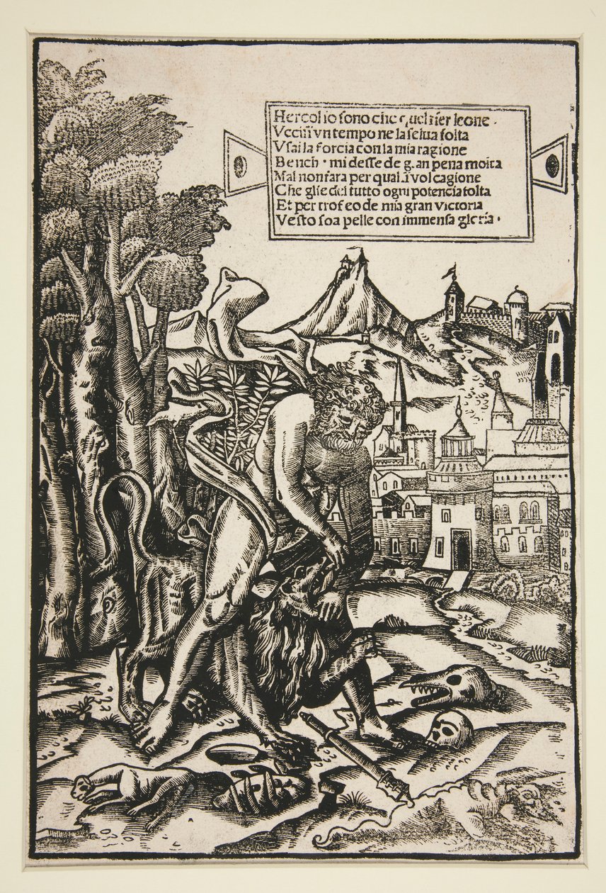 Ercole e il leone di Nemea da Giovanni Andrea Vavassore
