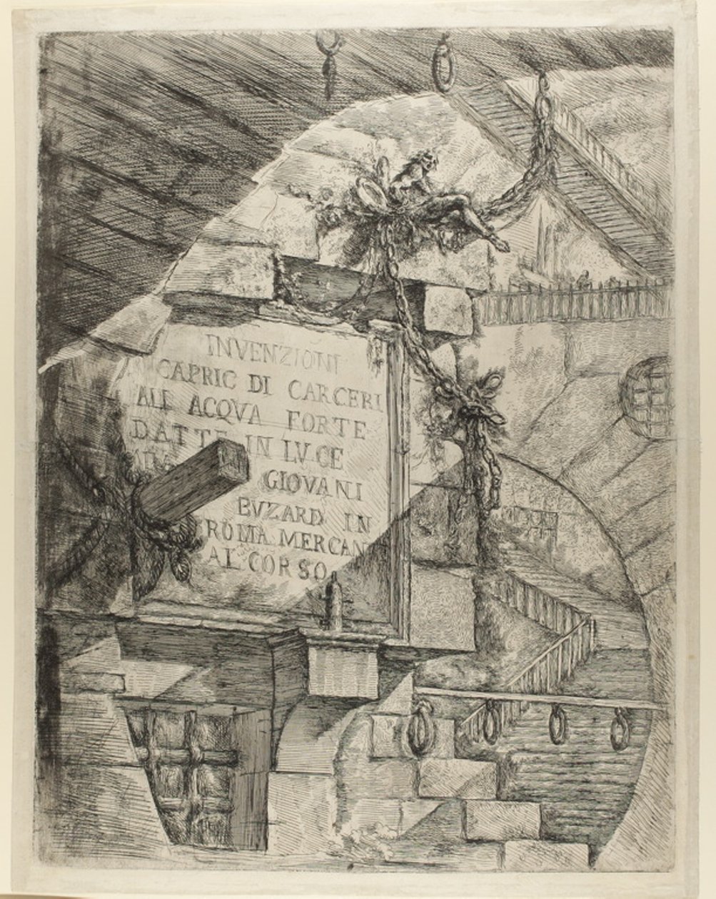 Pagina del titolo da Prigioni Immaginarie da Giovanni Battista Piranesi