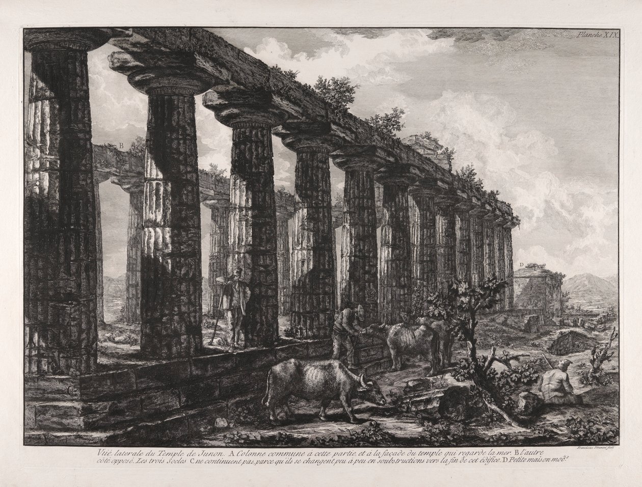 Vista laterale del Tempio di Giunone da Giovanni Battista Piranesi