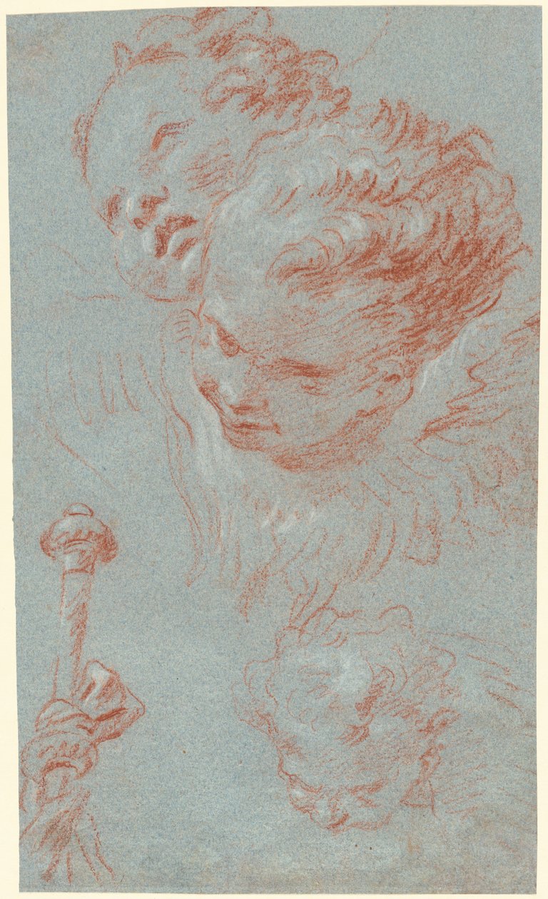 Tre cherubini e un bastone con nastri da Giovanni Battista Tiepolo