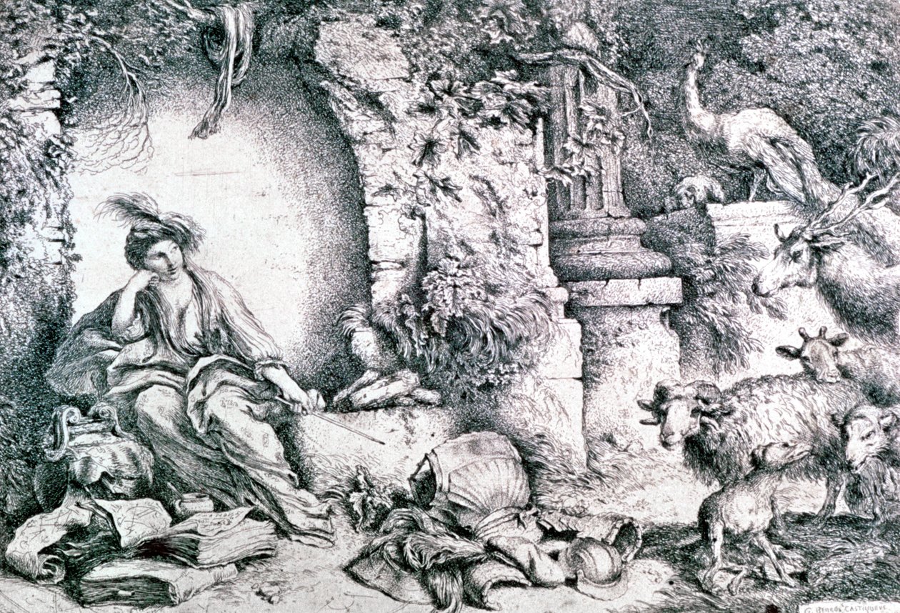 Circe trasforma gli uomini di Ulisse, c1650 da Giovanni Benedetto Castiglione
