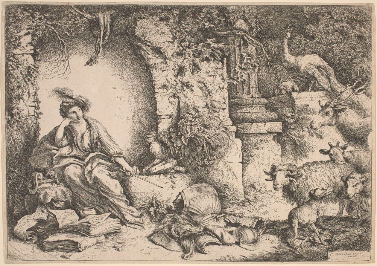 Circe trasforma gli uomini di Ulisse in bestie da Giovanni Benedetto Castiglione