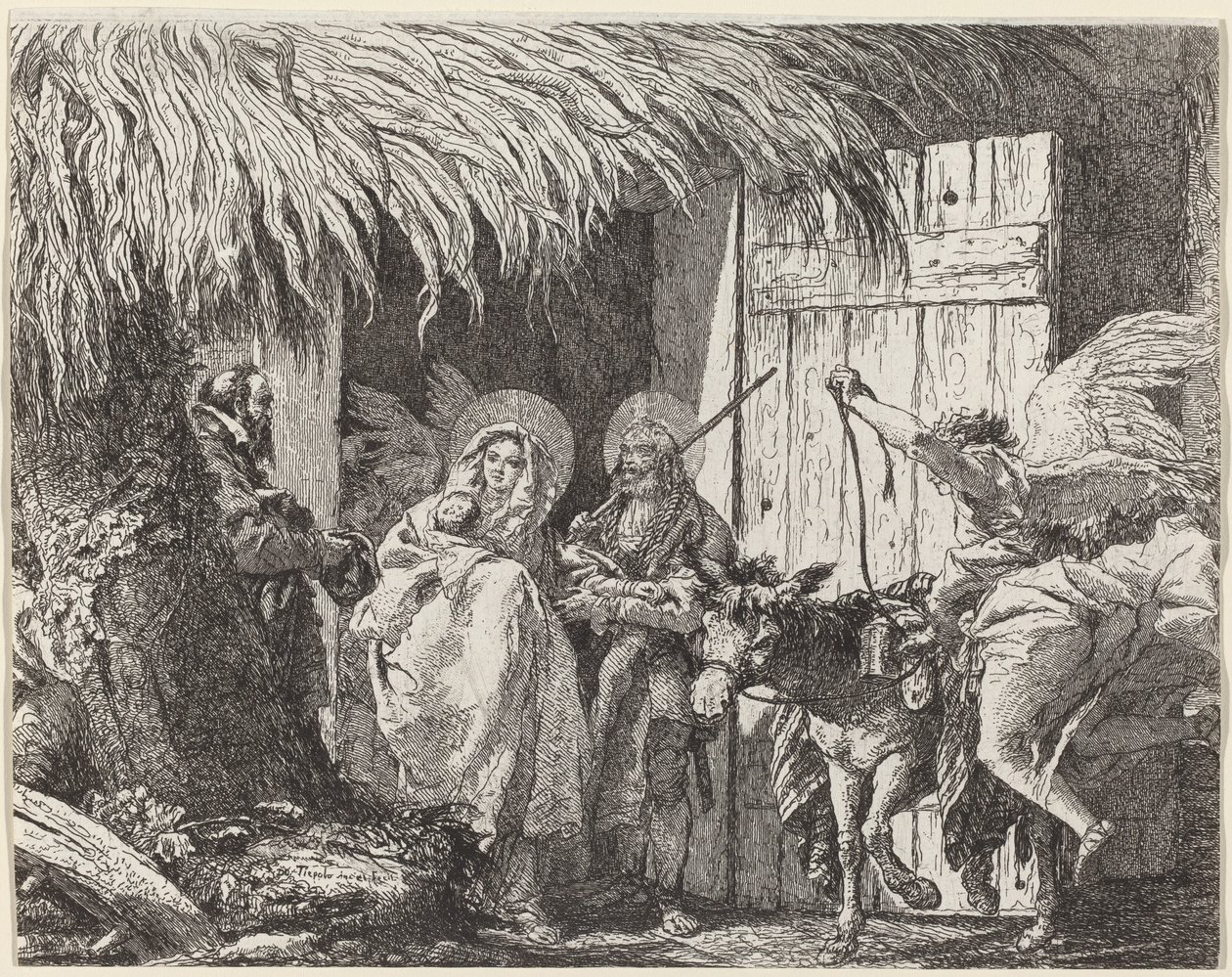 Giuseppe e Maria si preparano a partire da Giovanni Domenico Tiepolo