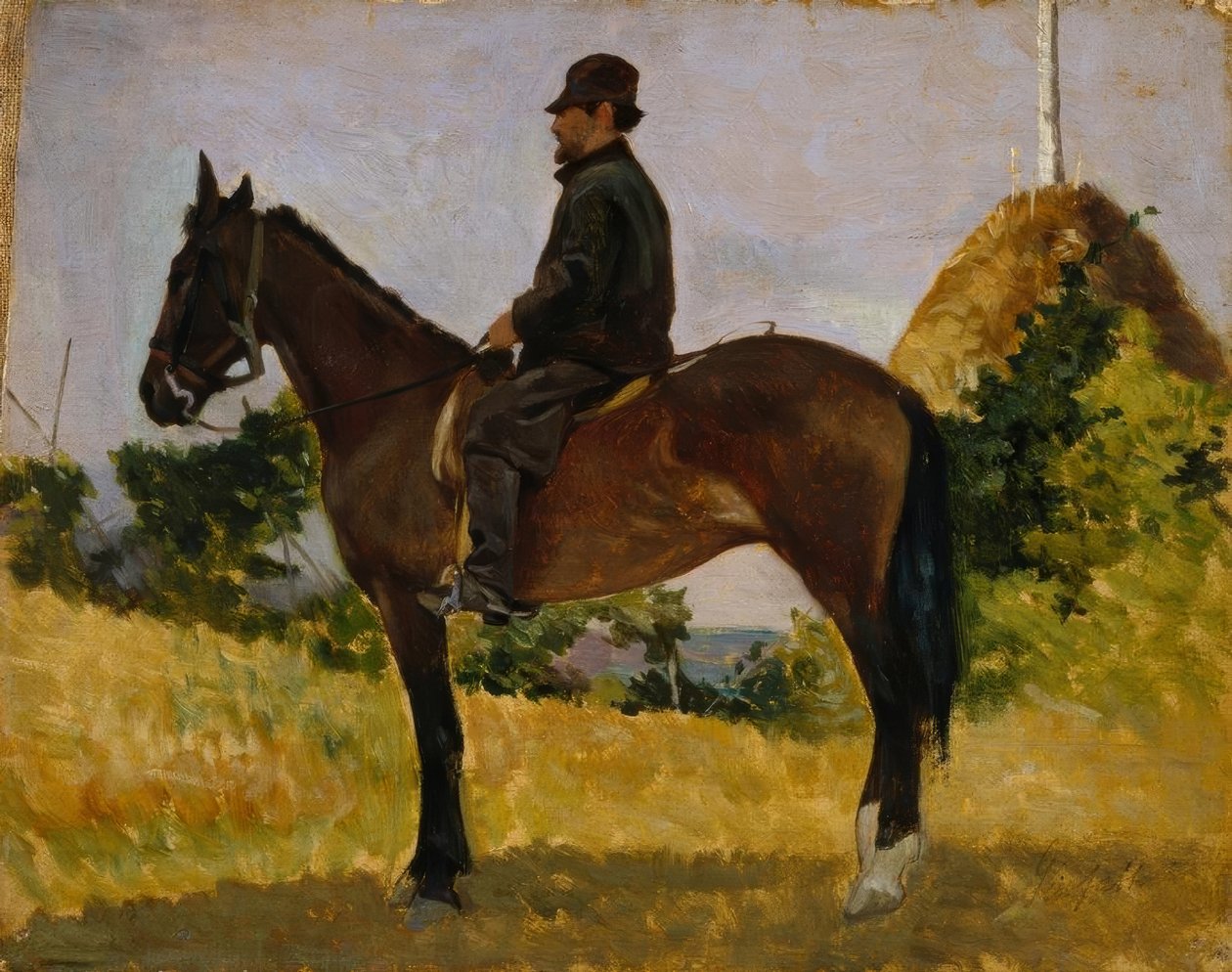 Diego Martelli a cavallo da Giovanni Fattori
