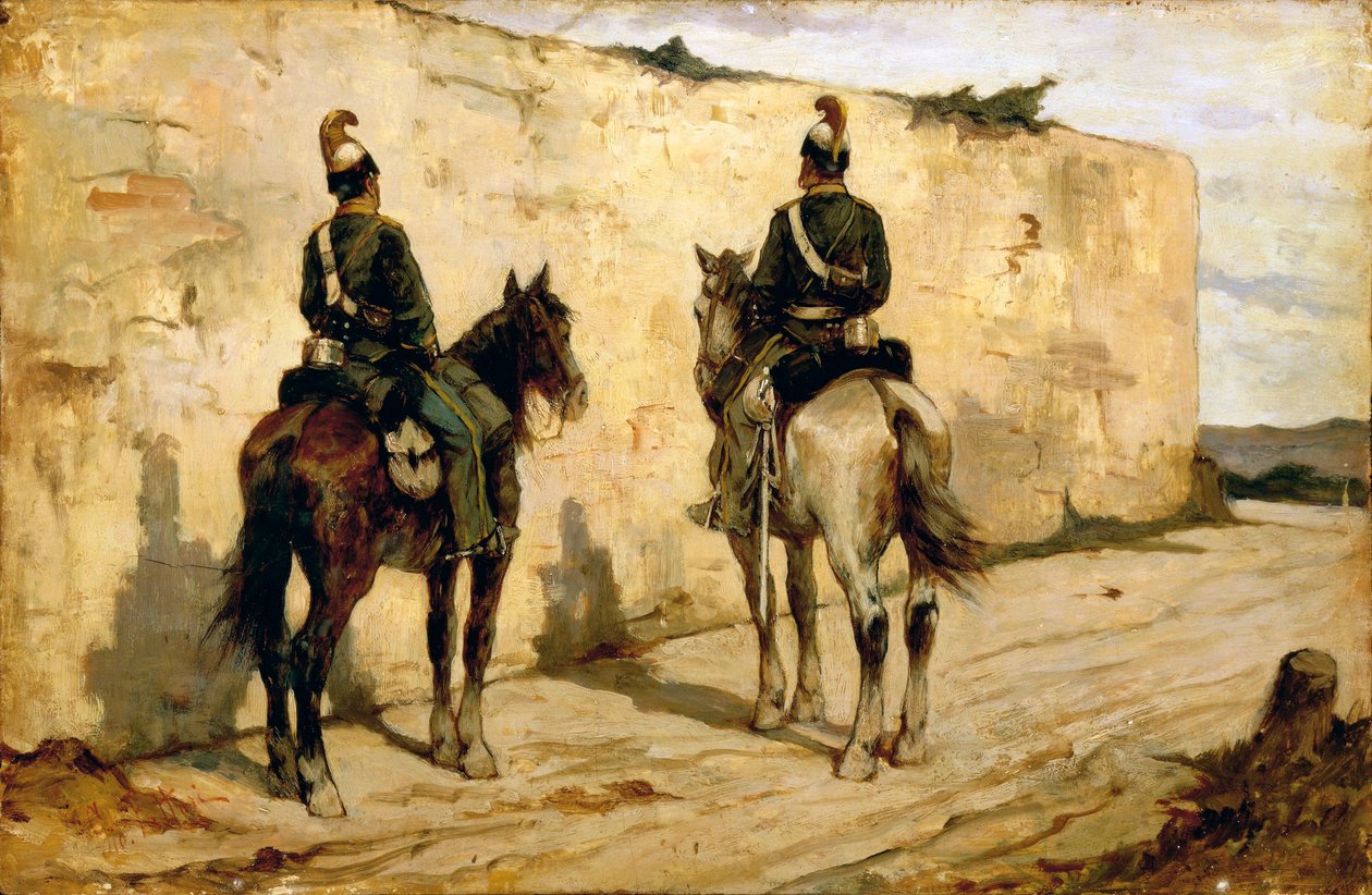 Italia, Biella, dipinto dei Cavalleggeri da Giovanni Fattori