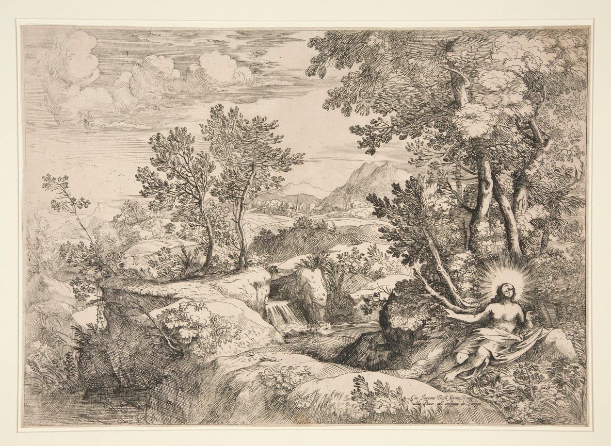 Maria Maddalena in un paesaggio da Giovanni Francesco Grimaldi