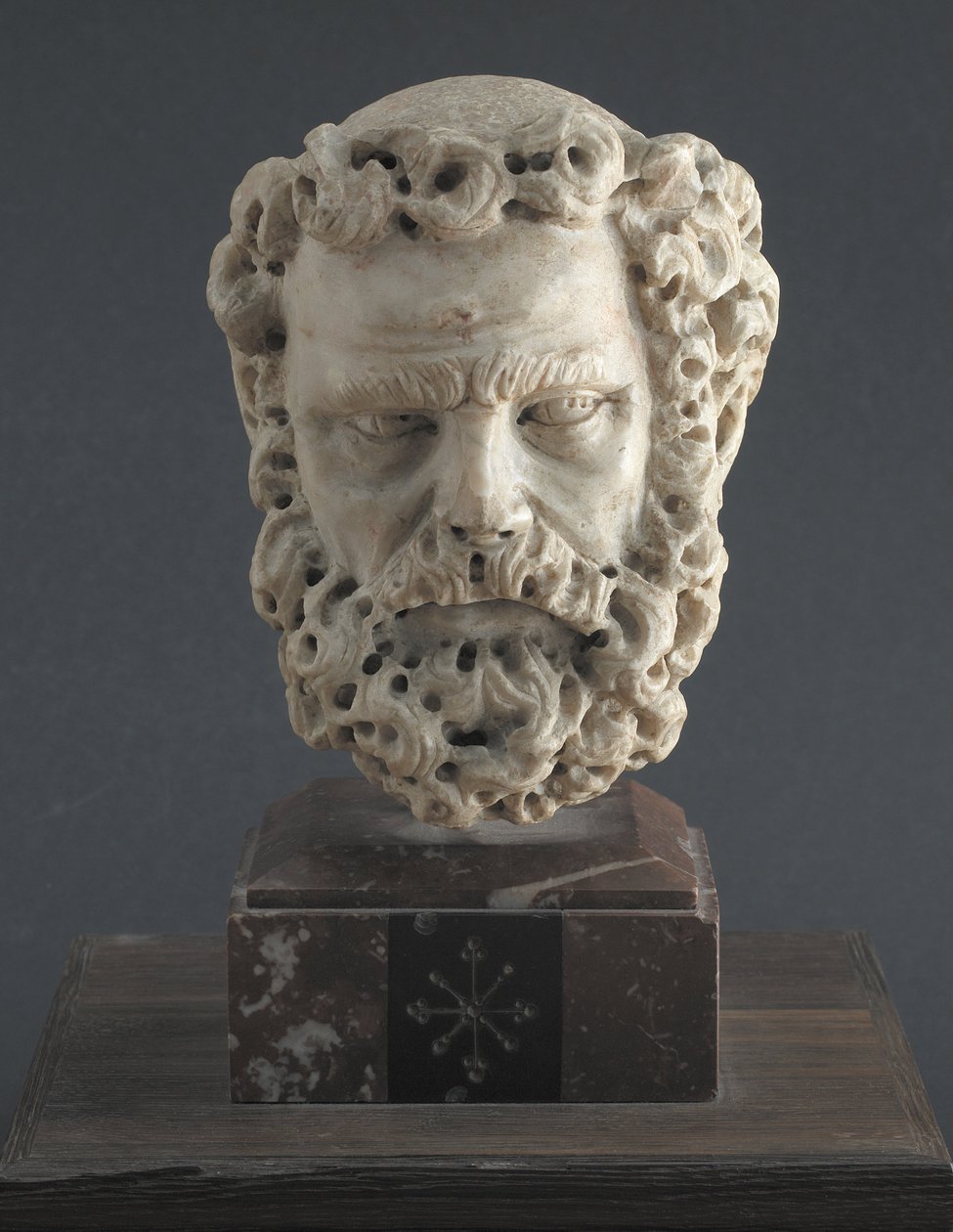 Testa di un uomo barbuto da Giovanni Pisano