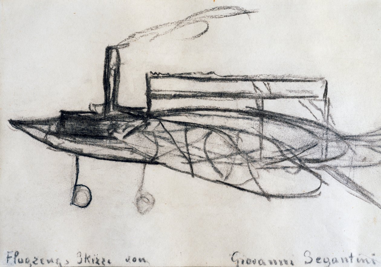 Schizzo di aereo da Giovanni Segantini