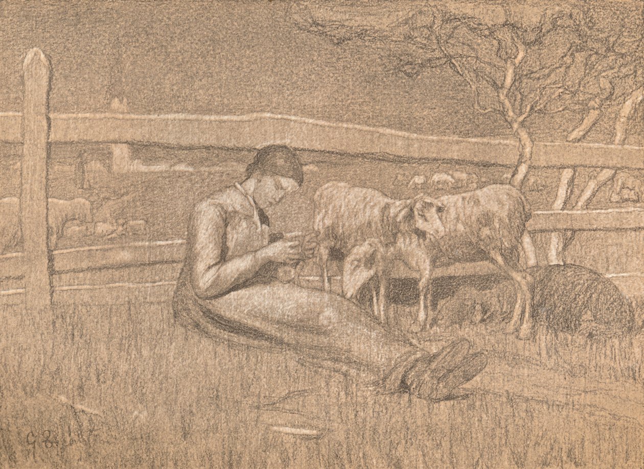 La pastorella, c1888 da Giovanni Segantini