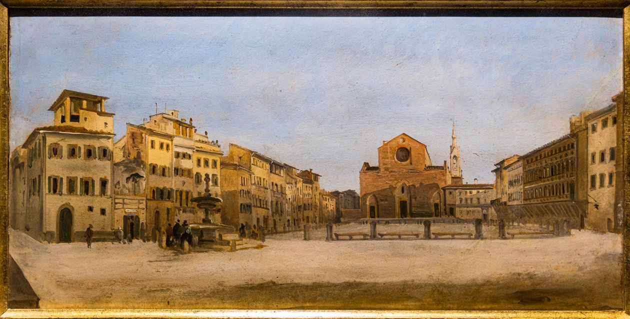 Piazza Santa Croce a Firenze da Giovanni Signorini