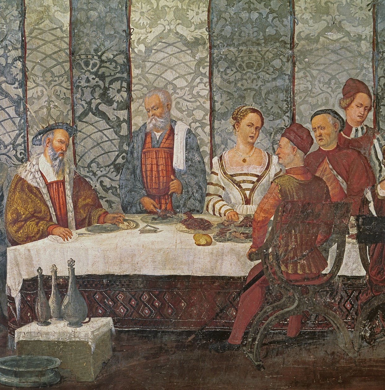 Banchetto offerto da Bartolomeo Colleoni per il re Cristiano I di Danimarca, 1520-30 (dettaglio) da Girolamo Romanino