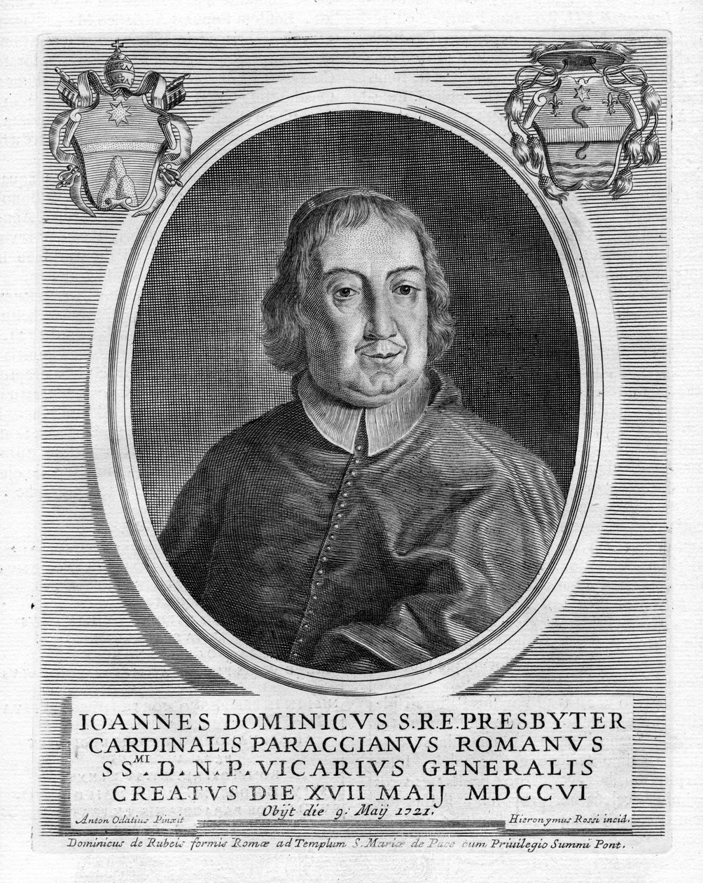 Ritratto inciso da Girolamo Rossi