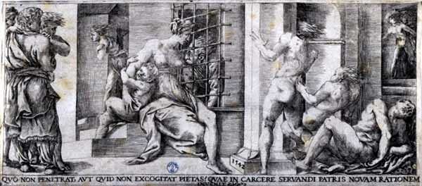Carità Romana da Giulio Bonasone
