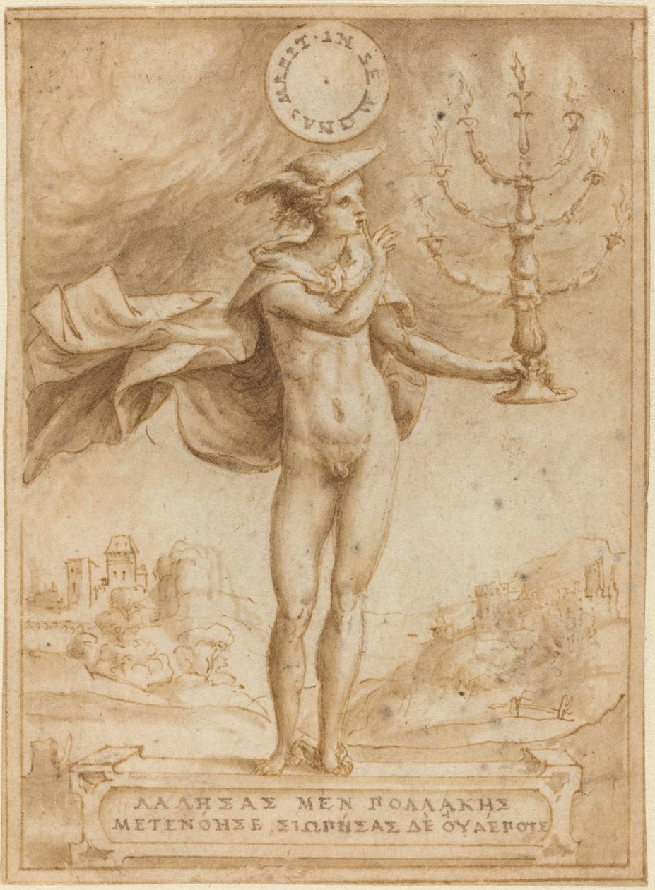 Studio per Arpocrate (Silentio Deum Cole) da Giulio Bonasone