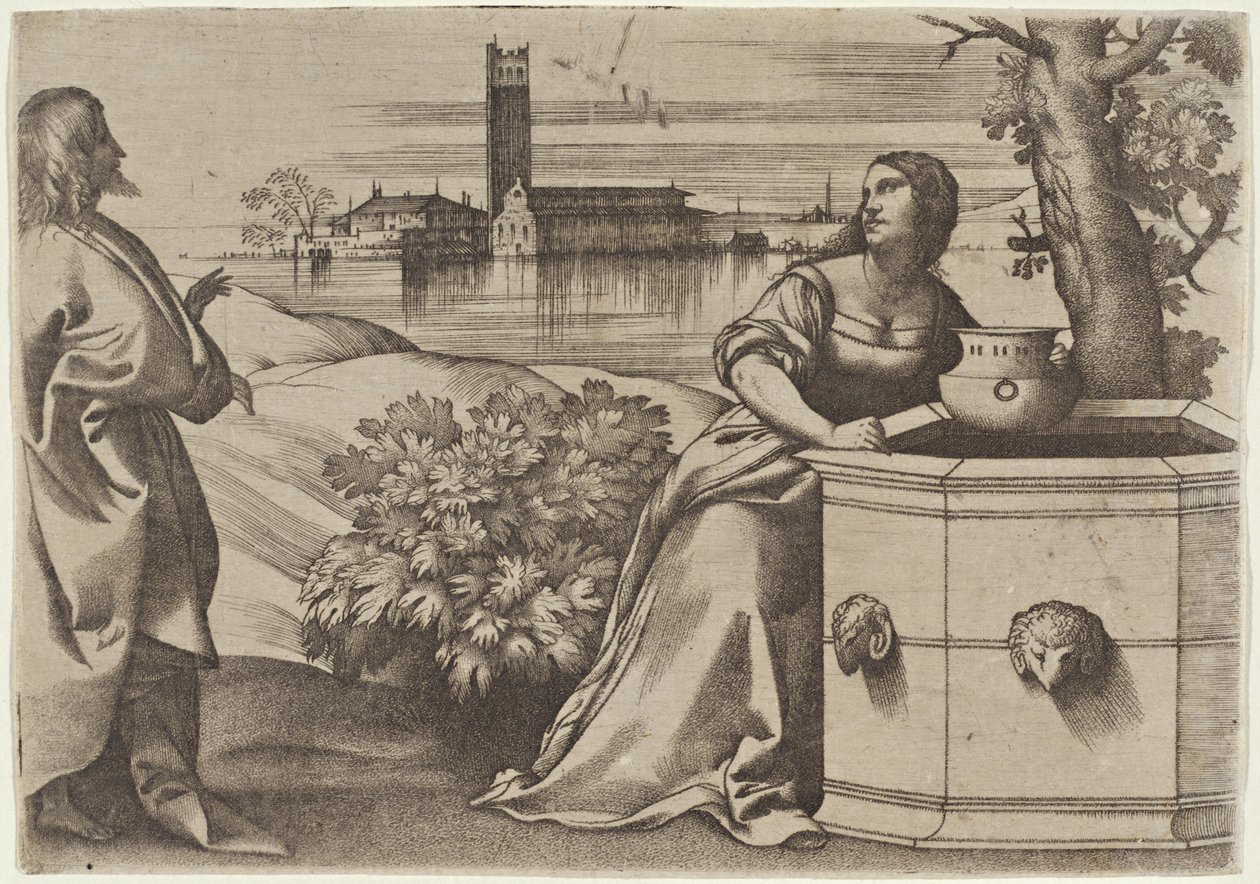 Cristo e la Samaritana da Giulio Campagnola