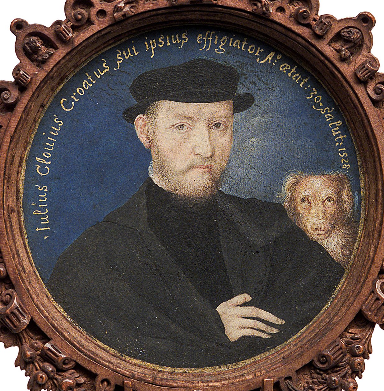 Autoritratto con cane, 1528 da Giulio Clovio