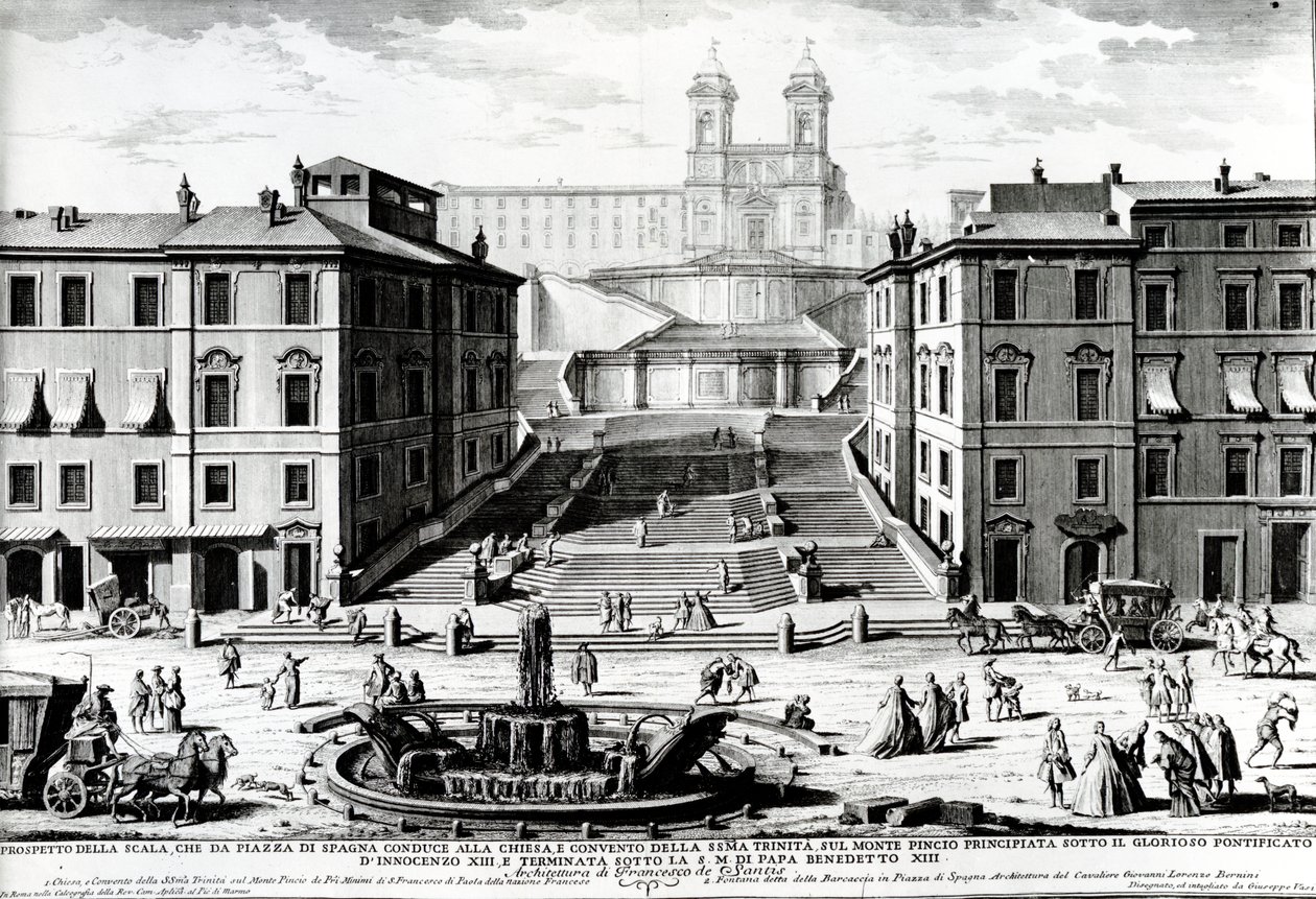 Piazza di Spagna, c.1740 da Giuseppe Vasi