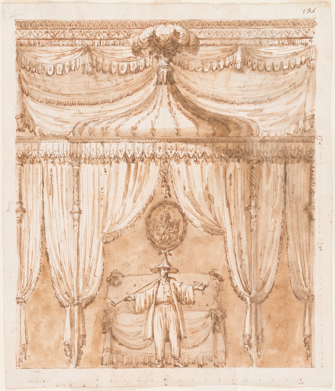 Alcova della Camera da Letto con una Figura da Giuseppe Barberi
