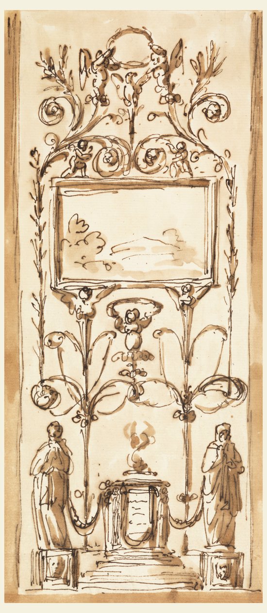 Decorazione di un pannello da Giuseppe Barberi