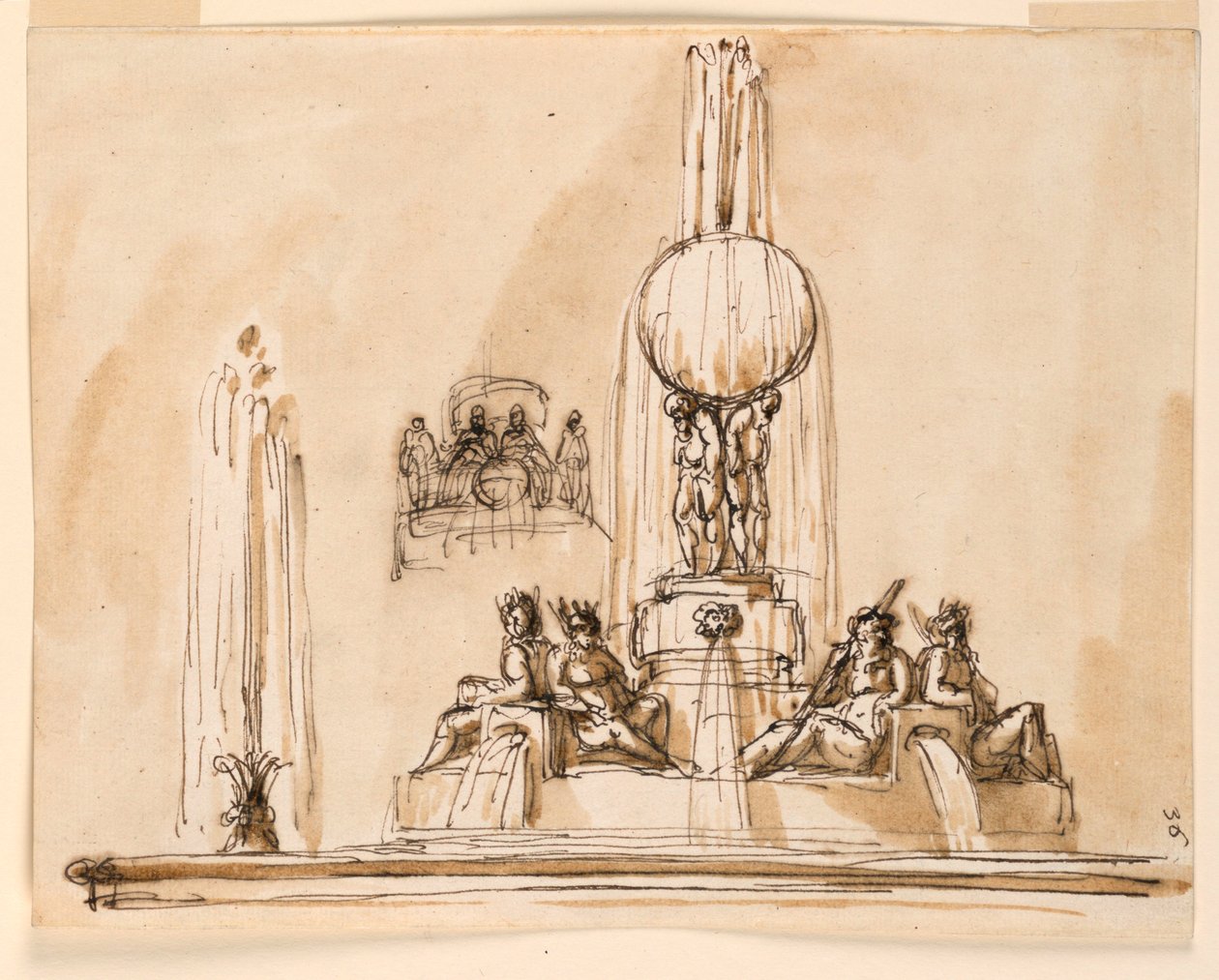 Elevazione di una fontana da Giuseppe Barberi
