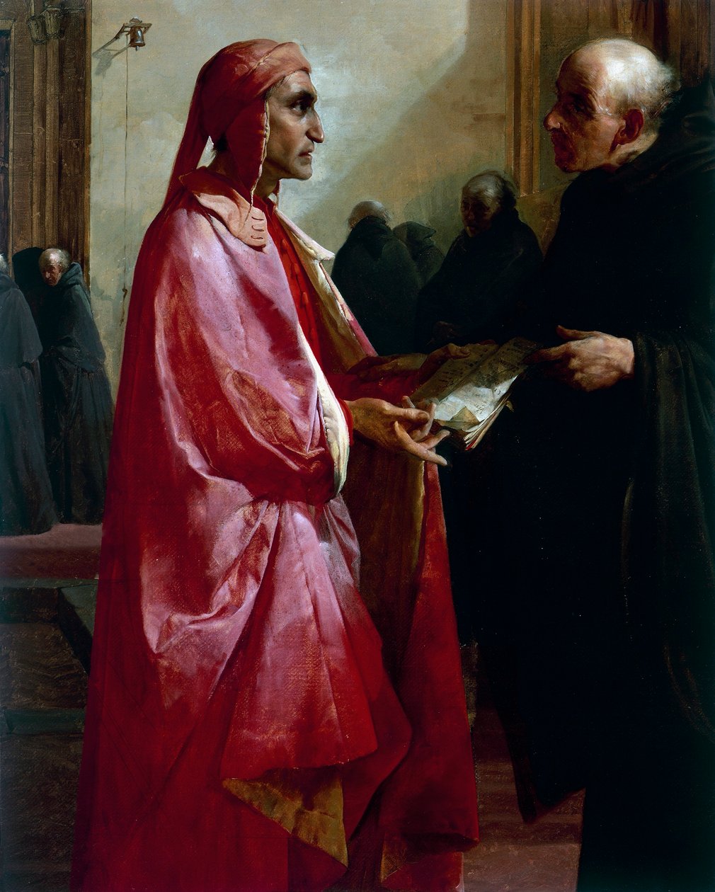 Incontro tra Dante e Fra Ilario da Giuseppe Bertini