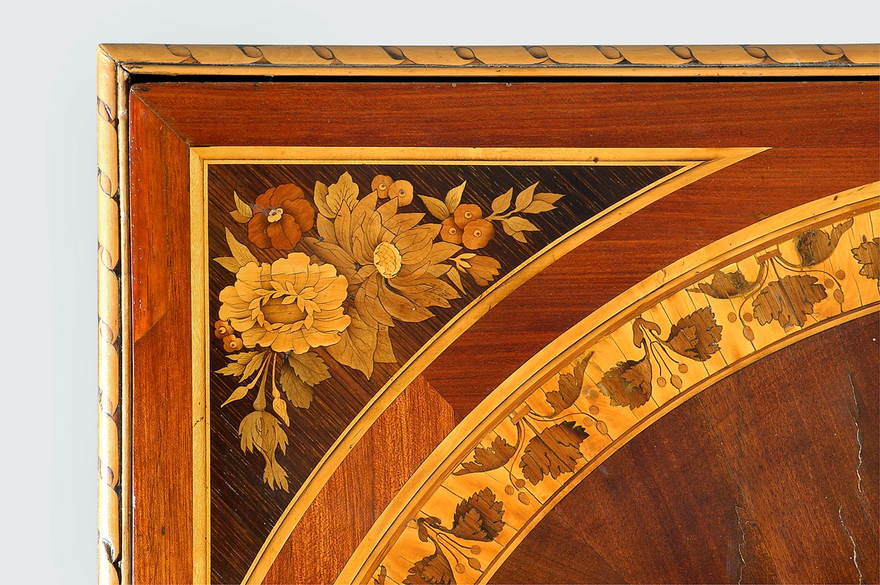 Piano del tavolo con tarsia floreale (legno) da Giuseppe Maggiolini