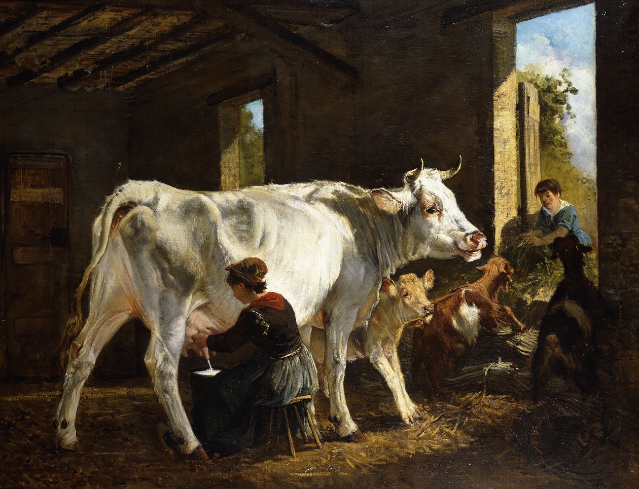 La Mungitura da Giuseppe Palizzi