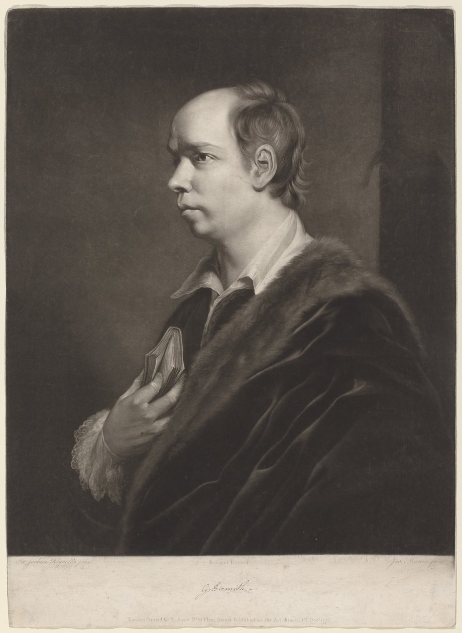 Oliver Goldsmith da Giuseppi Filippo Liberati Marchi after Sir Joshua Reynolds