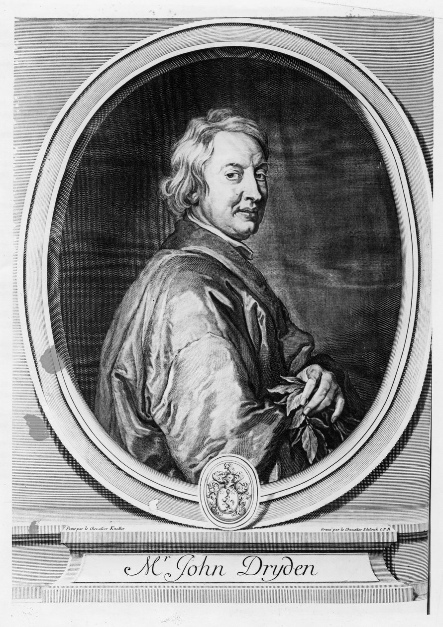 John Dryden (1631-1700) inciso da Gerard Edelinck (1640-1707) da Godfrey Kneller