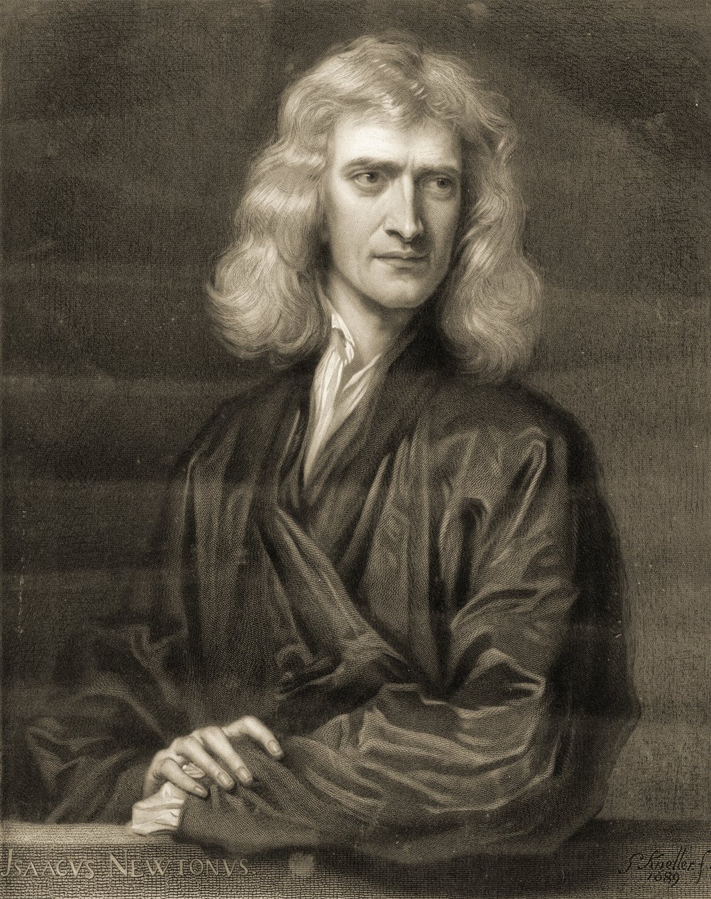 Ritratto di Sir Isaac Newton da Godfrey (after) Kneller